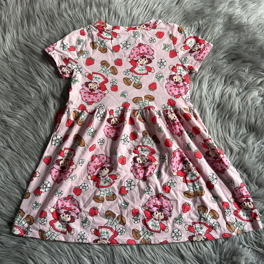 The World Of Strawberry Shortcake Dress‎ Toddler Girls Size 5T Pink Short Sleeve